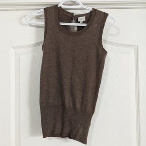 XS Mushroom Brown Knit Sweater Vest